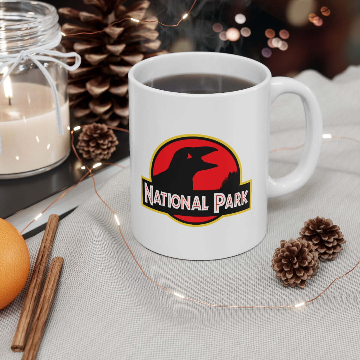 Acadia National Park Mug - Parody Puffin Logo National Parks Partnership