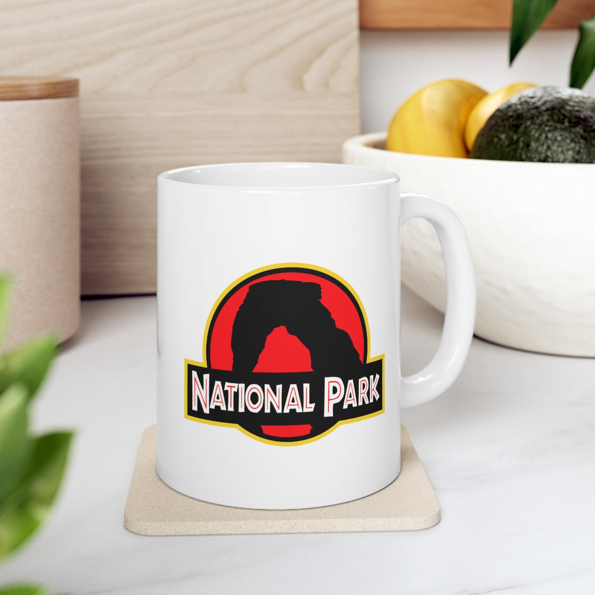 Arches National Park Mug - Parody Logo National Parks Partnership