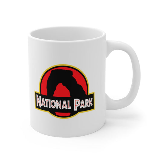 Arches National Park Mug - Parody Logo National Parks Partnership