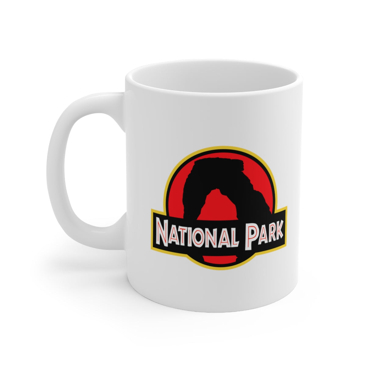 Arches National Park Mug - Parody Logo National Parks Partnership