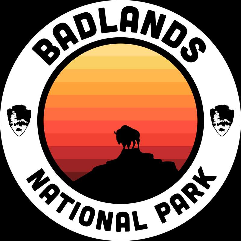 Badlands National Park T-Shirt - Round Badge Design