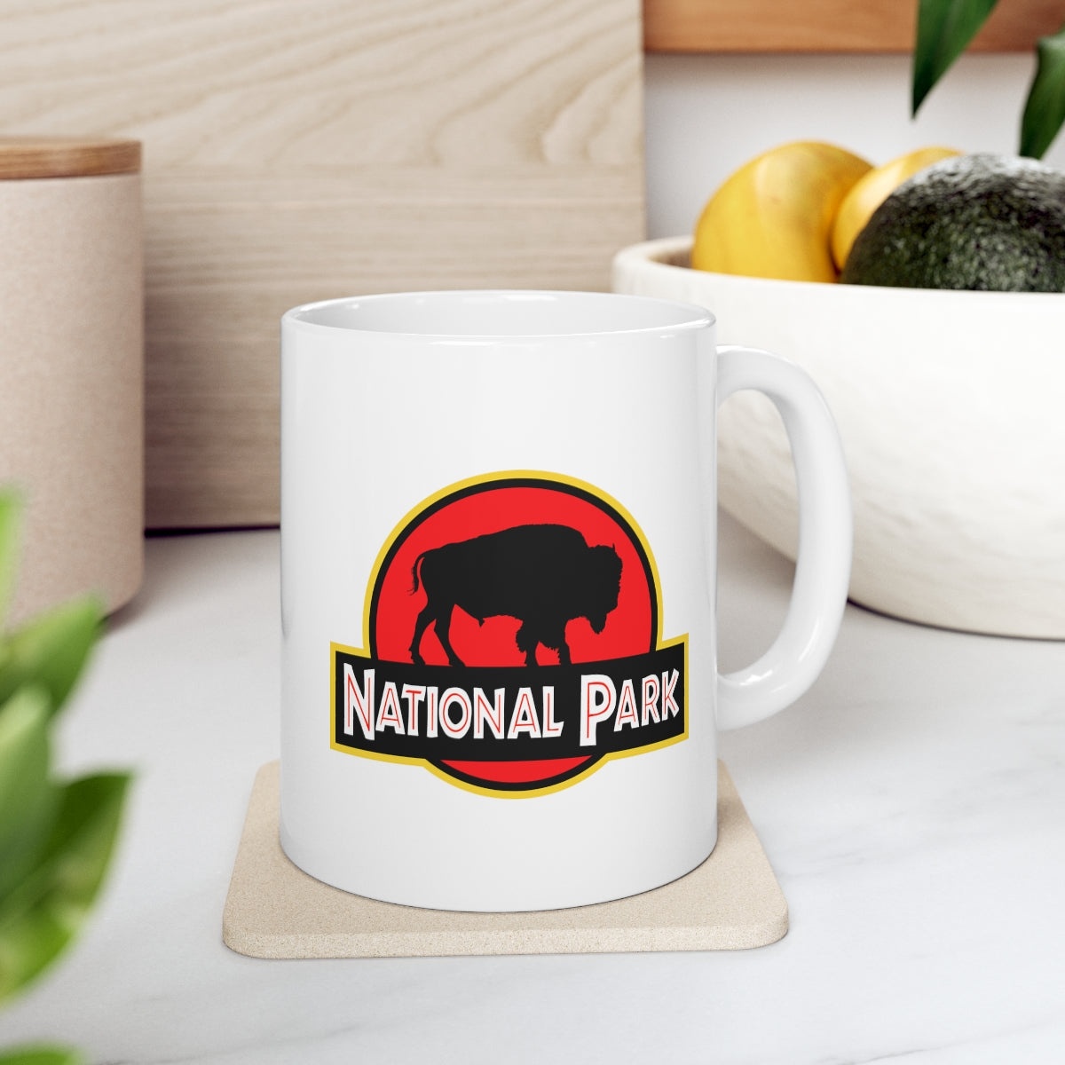 Bison National Park Mug - Parody Logo National Parks Partnership