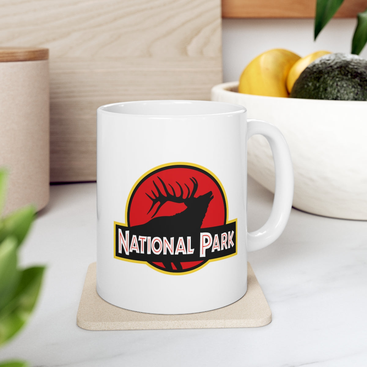 Elk National Park Mug - Parody Logo National Parks Partnership