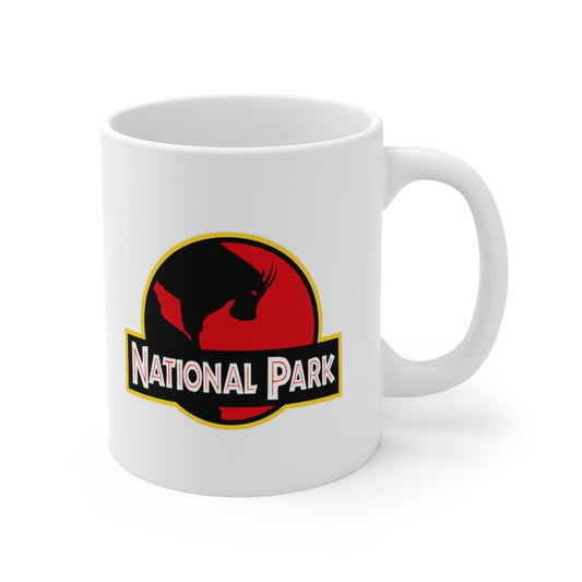 Mountain Goat National Park Mug - Parody Logo National Parks Partnership