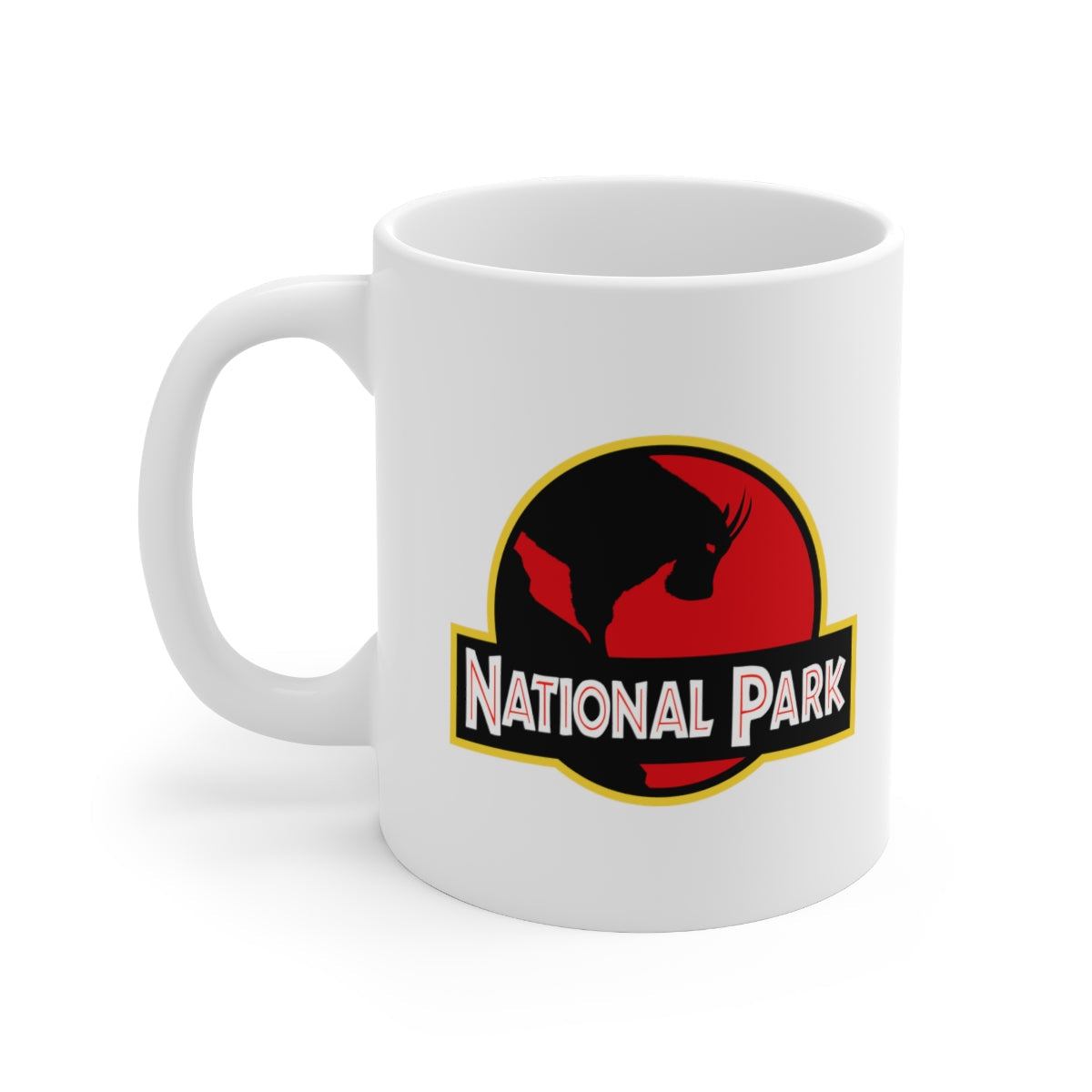 Mountain Goat National Park Mug - Parody Logo National Parks Partnership