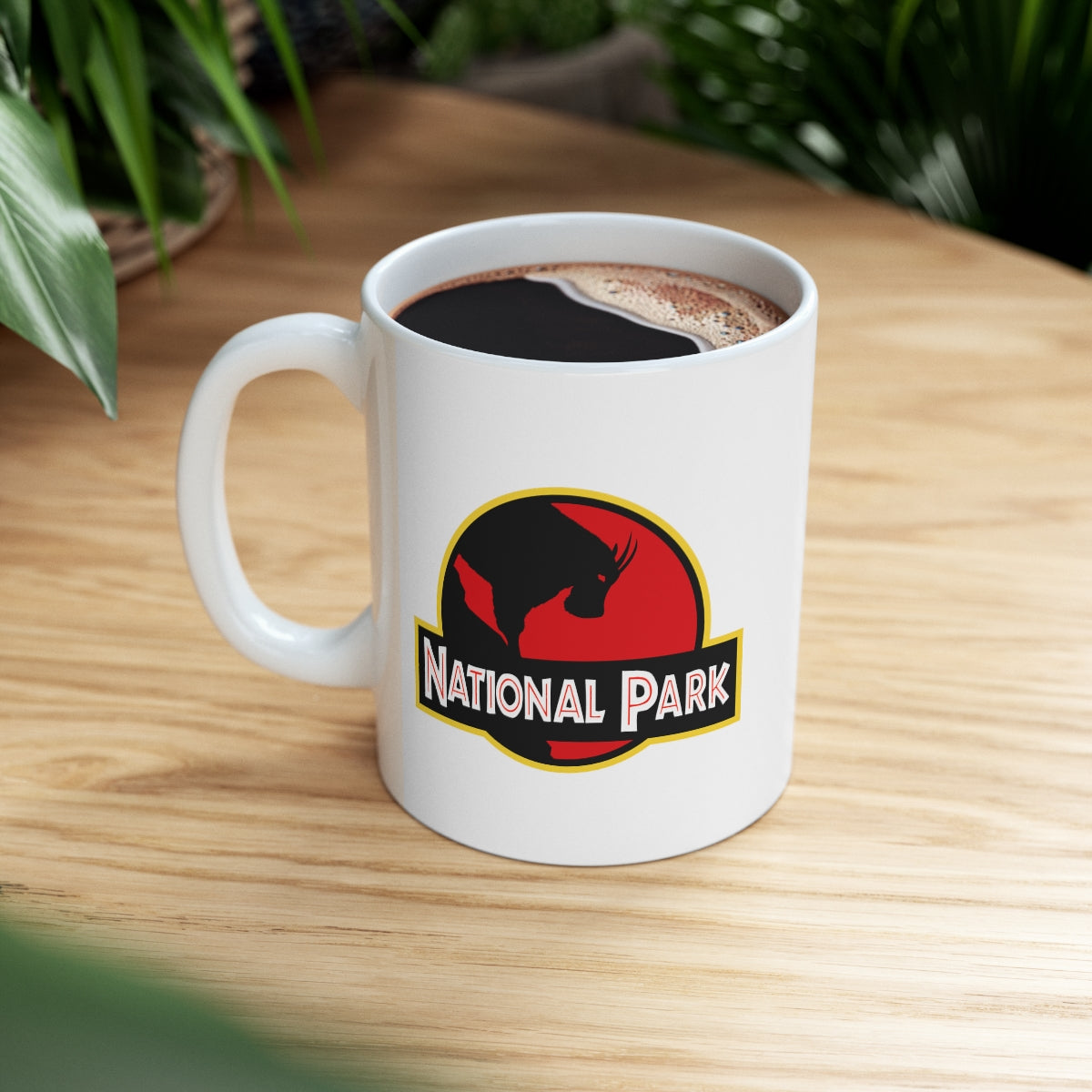 Mountain Goat National Park Mug - Parody Logo National Parks Partnership