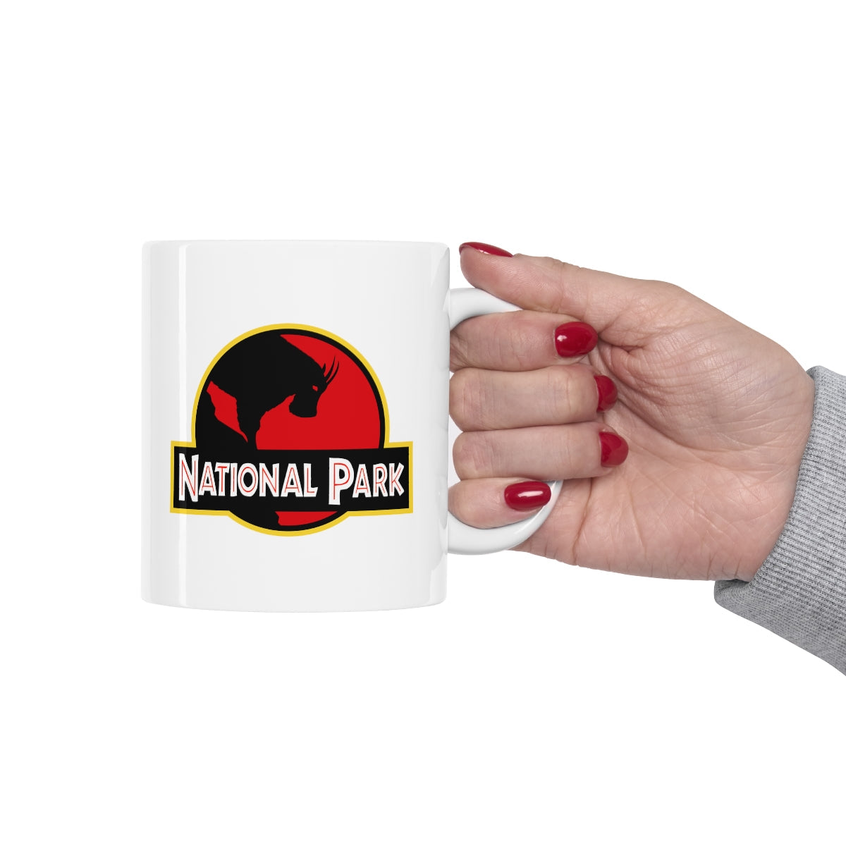 Mountain Goat National Park Mug - Parody Logo National Parks Partnership