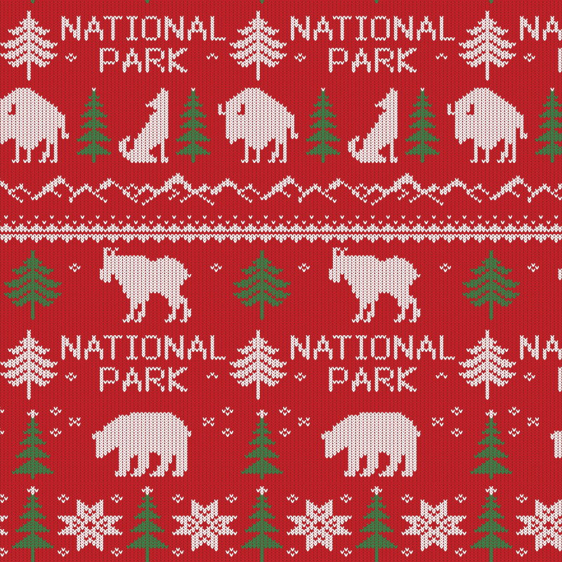 National Park Tote Bag - Fair Isle Pattern Design