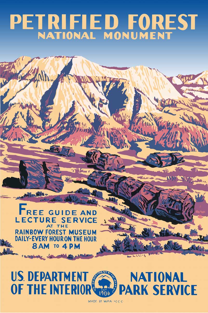 Petrified Forest National Park WPA Poster. Original 1930s design.
