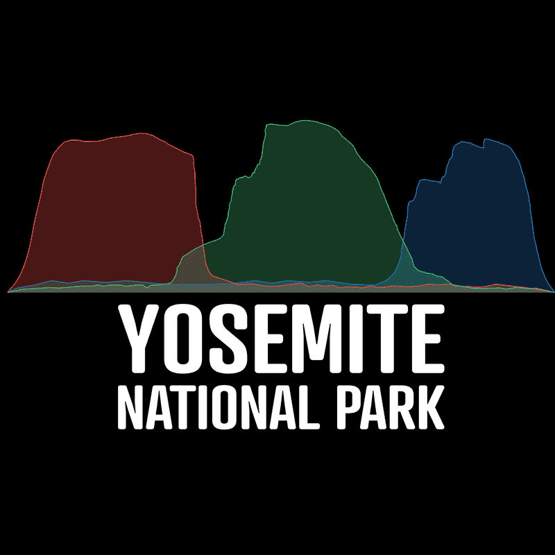 Yosemite National Park T-Shirt - Histogram Design