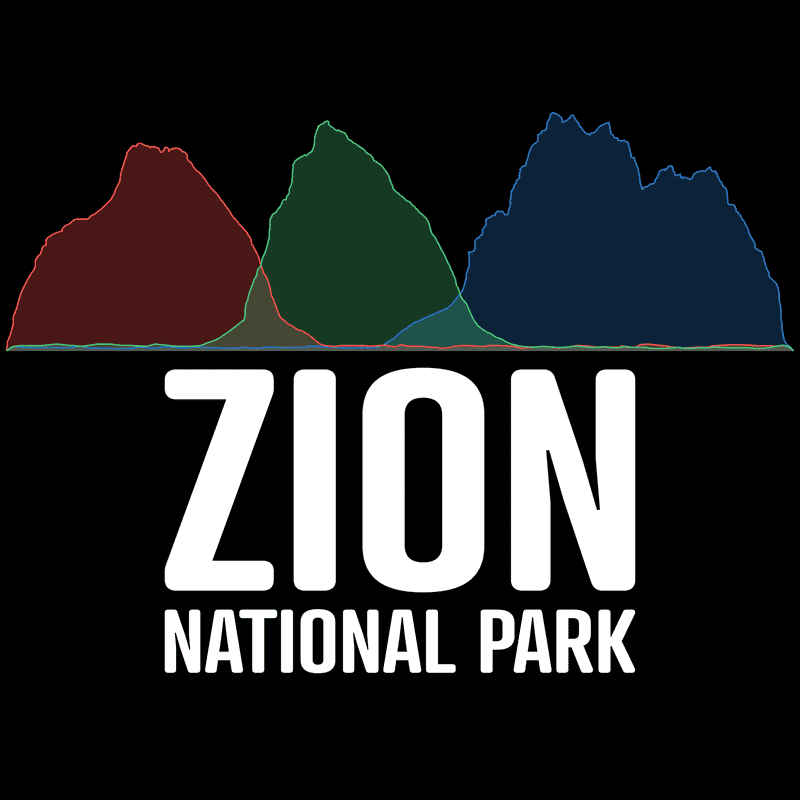 Zion National Park T-Shirt - Histogram Design