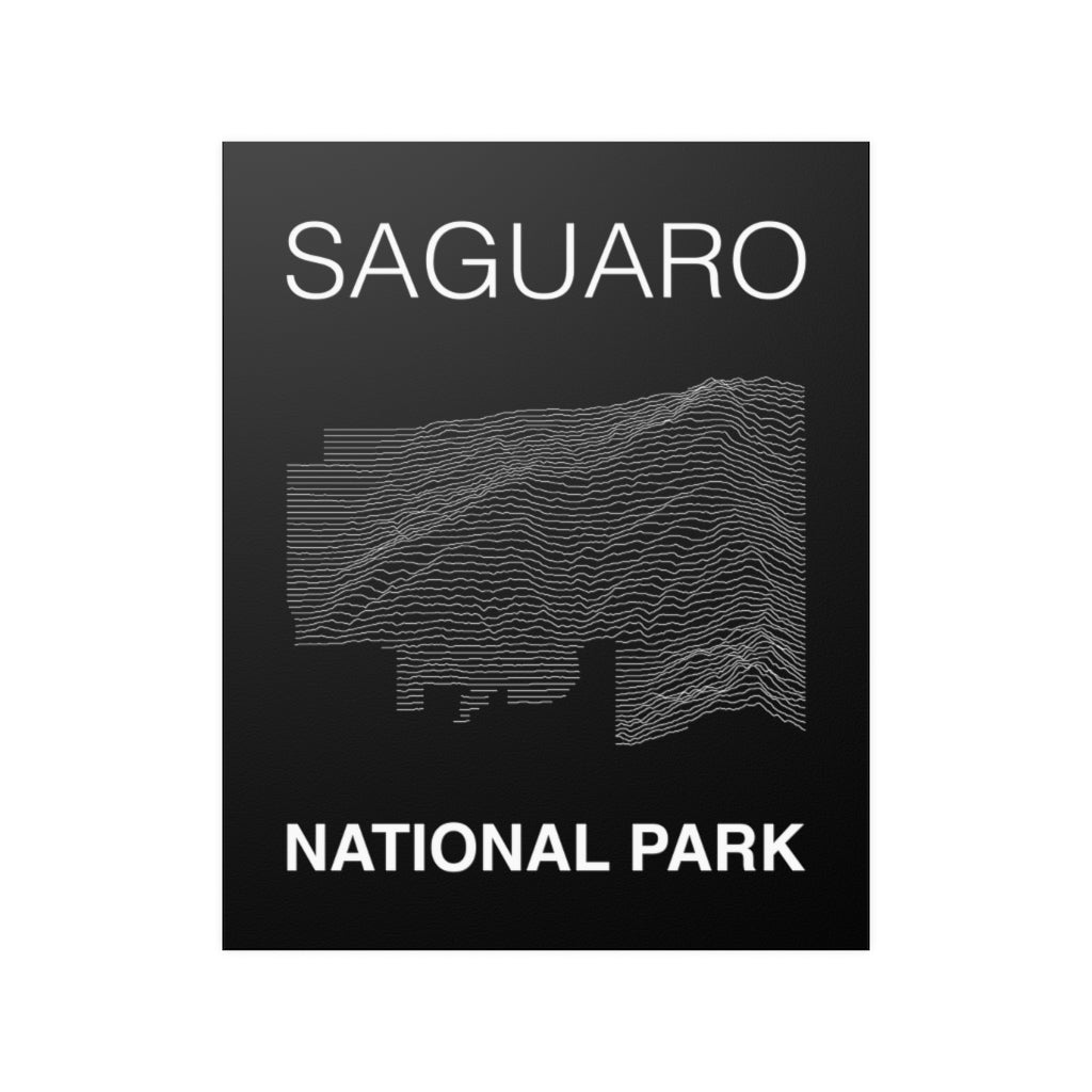 Saguaro National Park Poster - Unknown Pleasures Lines National Parks Partnership
