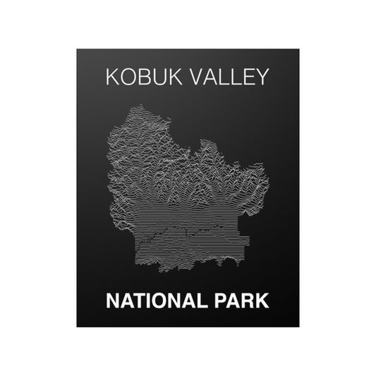 Kobuk Valley National Park Poster - Unknown Pleasures Lines National Parks Partnership