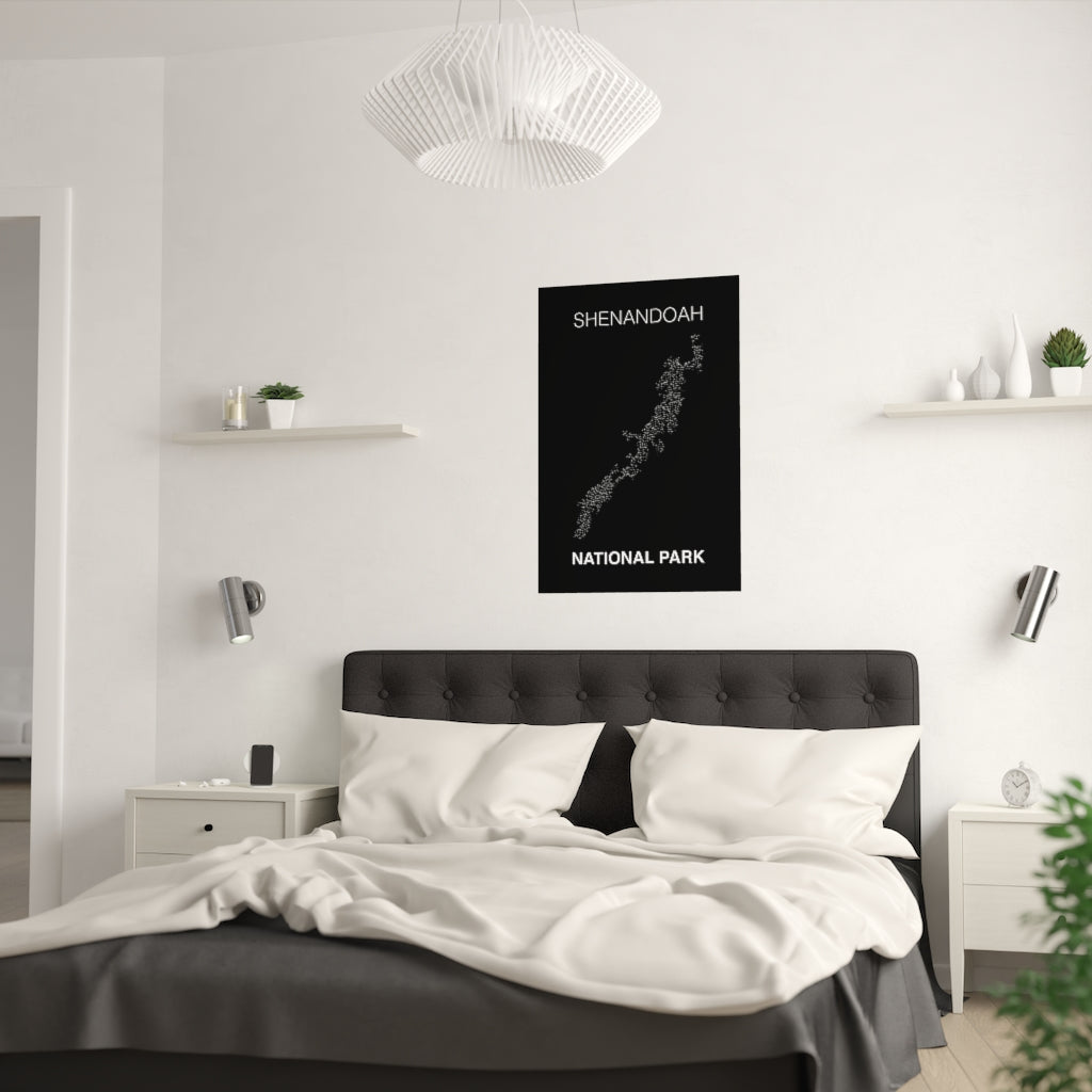 Shenandoah National Park Poster - Unknown Pleasures Lines National Parks Partnership