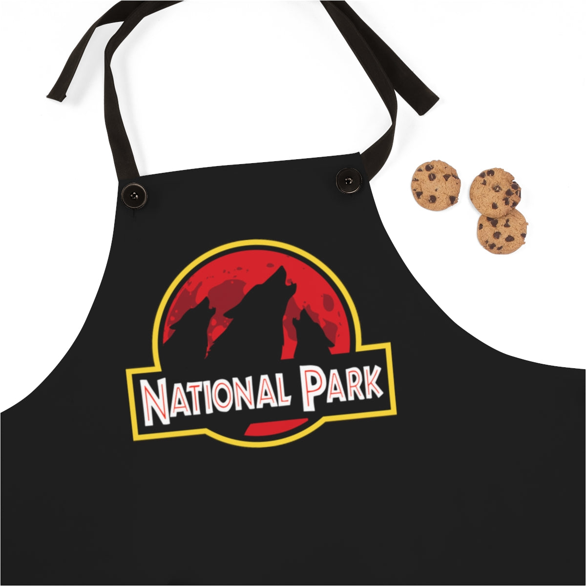 3 Wolf National Park Apron - Parody Logo