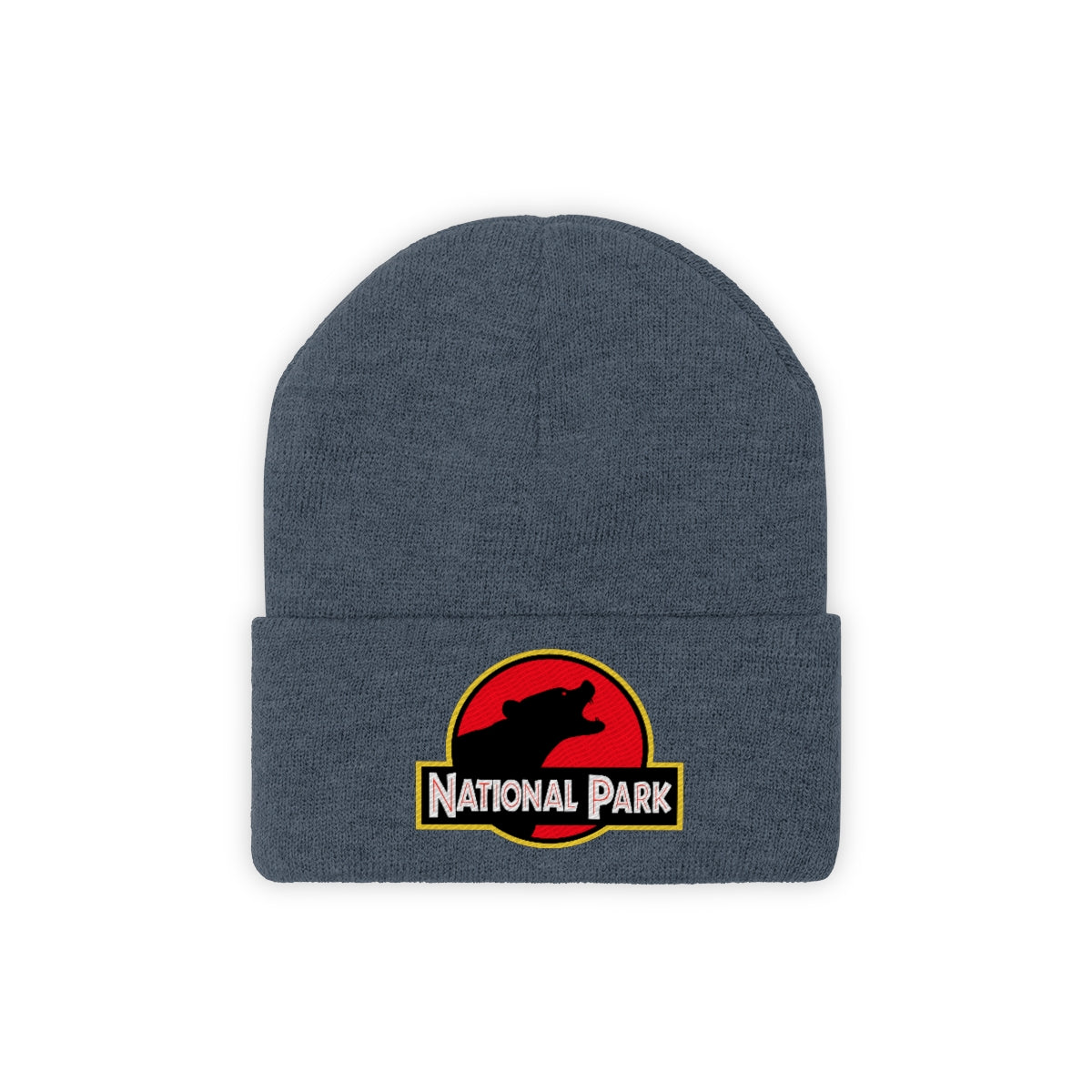 Bear National Park Hat - Knit Beanie Sewn Parody Logo