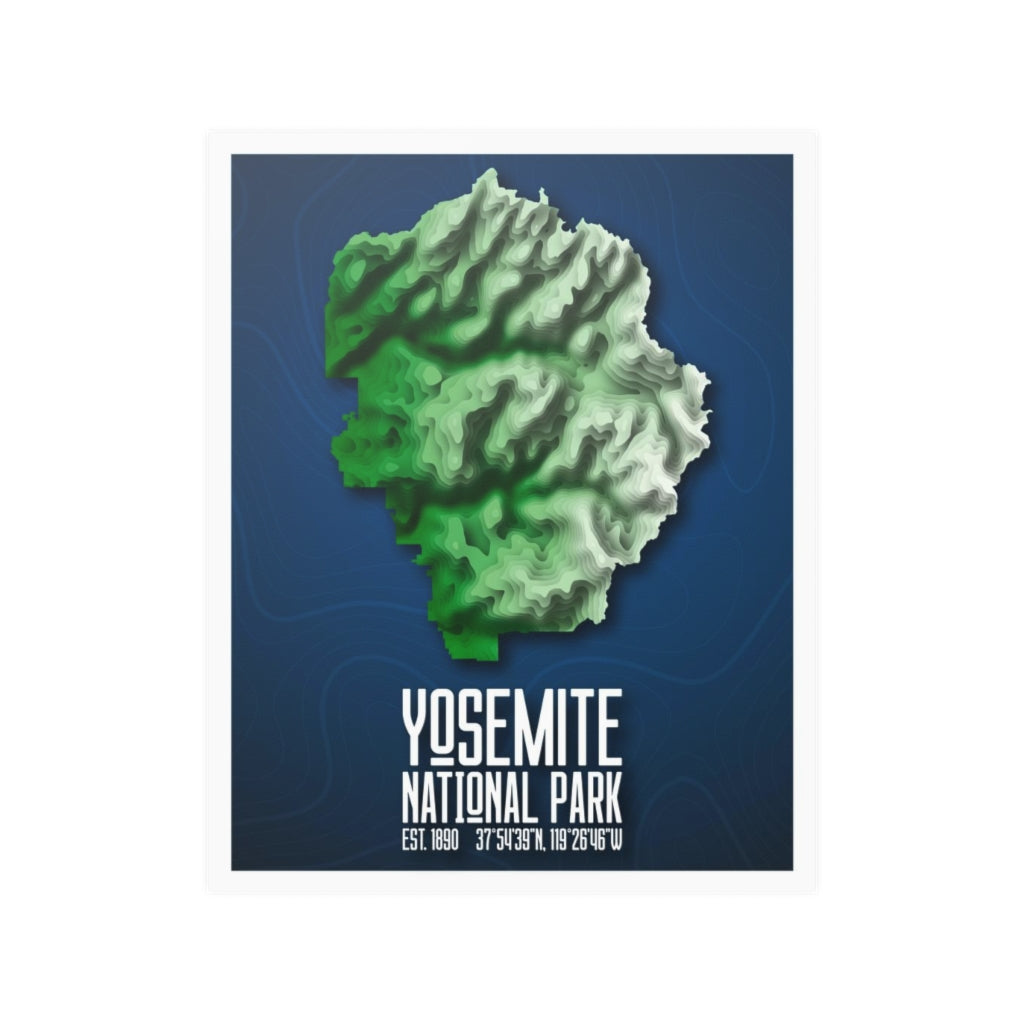 Yosemite National Park Poster - Contours National Parks Partnership
