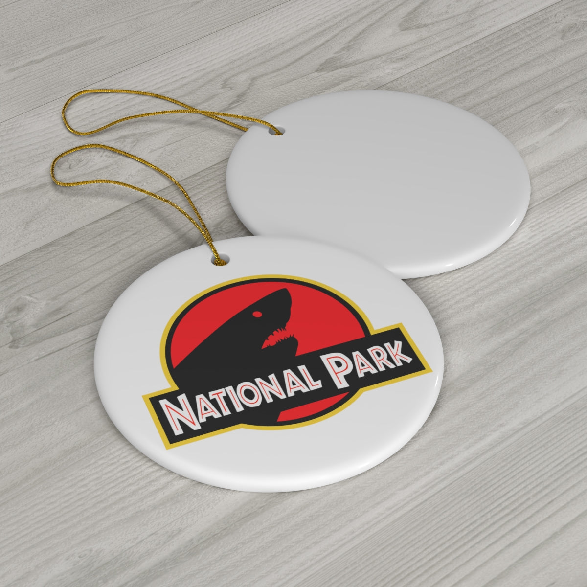 Shark National Park Ornament - Parody Logo