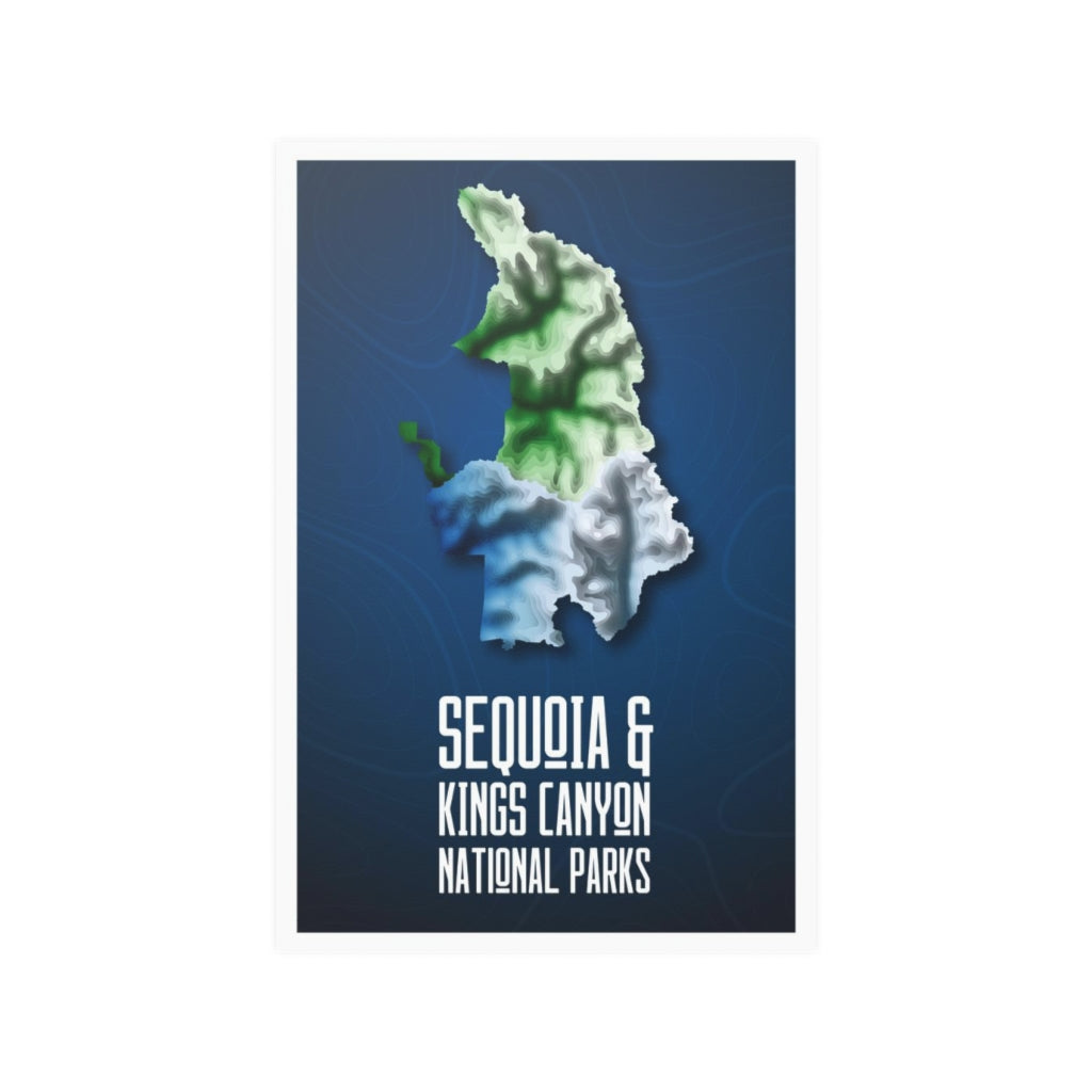 Sequoia and Kings Canyon National Park Poster - Contours National Parks Partnership