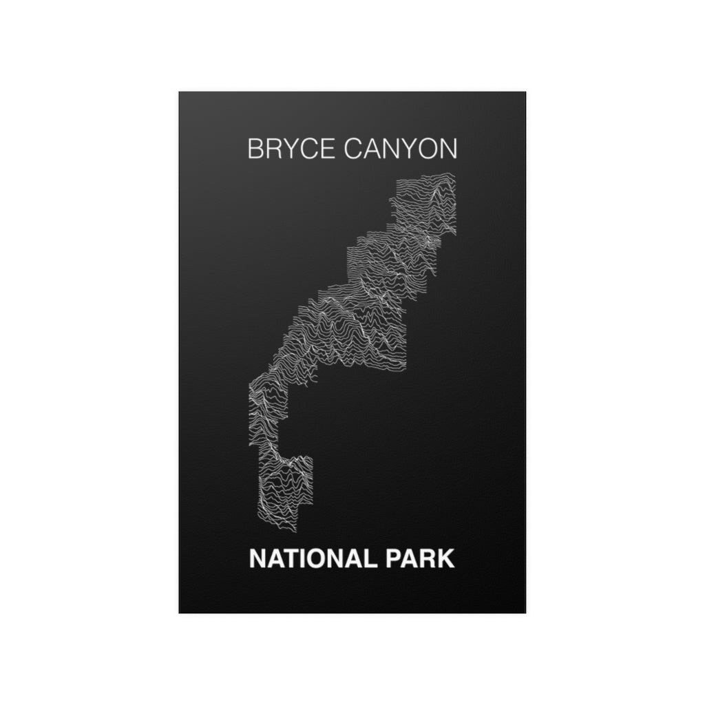 Bryce Canyon National Park Poster - Unknown Pleasures Lines National Parks Partnership