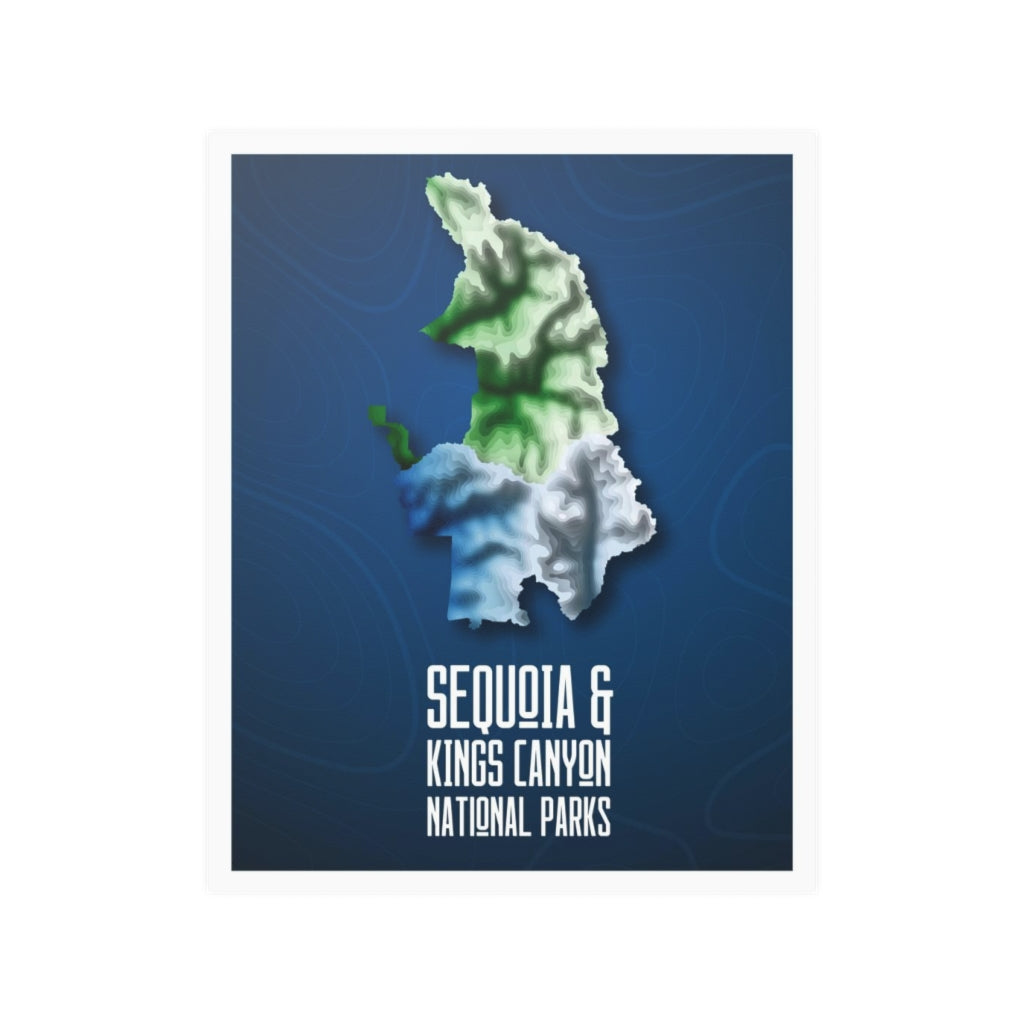 Sequoia and Kings Canyon National Park Poster - Contours National Parks Partnership