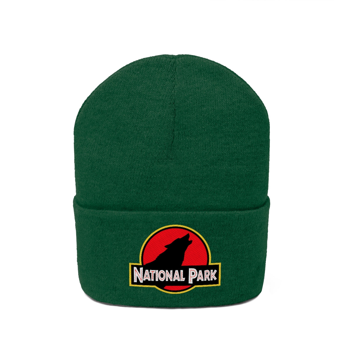 Wolf National Park Hat - Knit Beanie Sewn Parody Logo