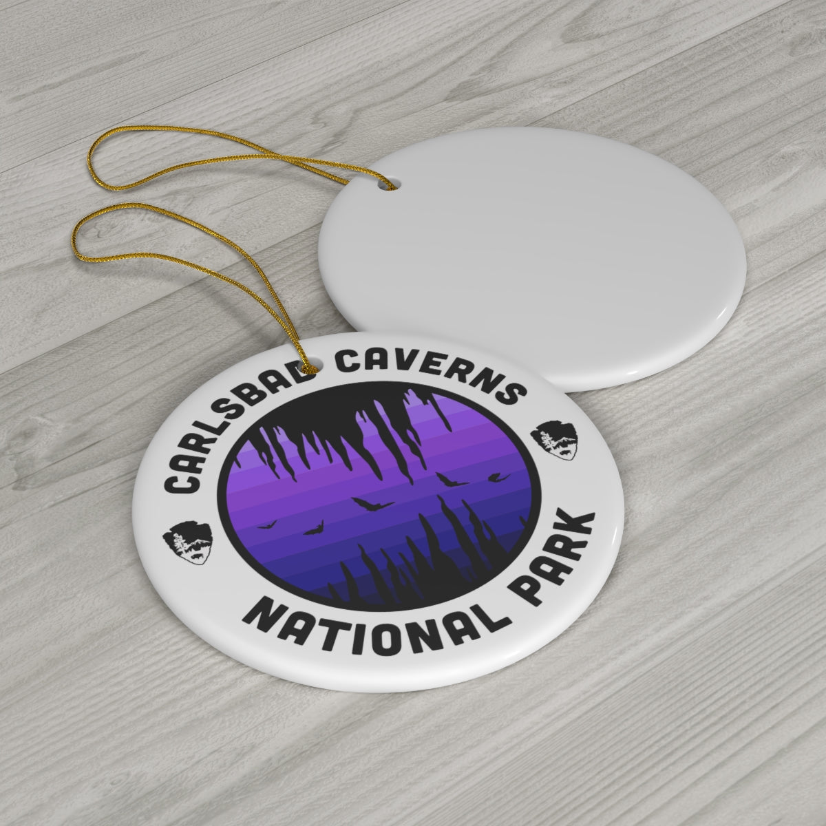 Carlsbad Caverns National Park Ornament - Purple Round Emblem Design