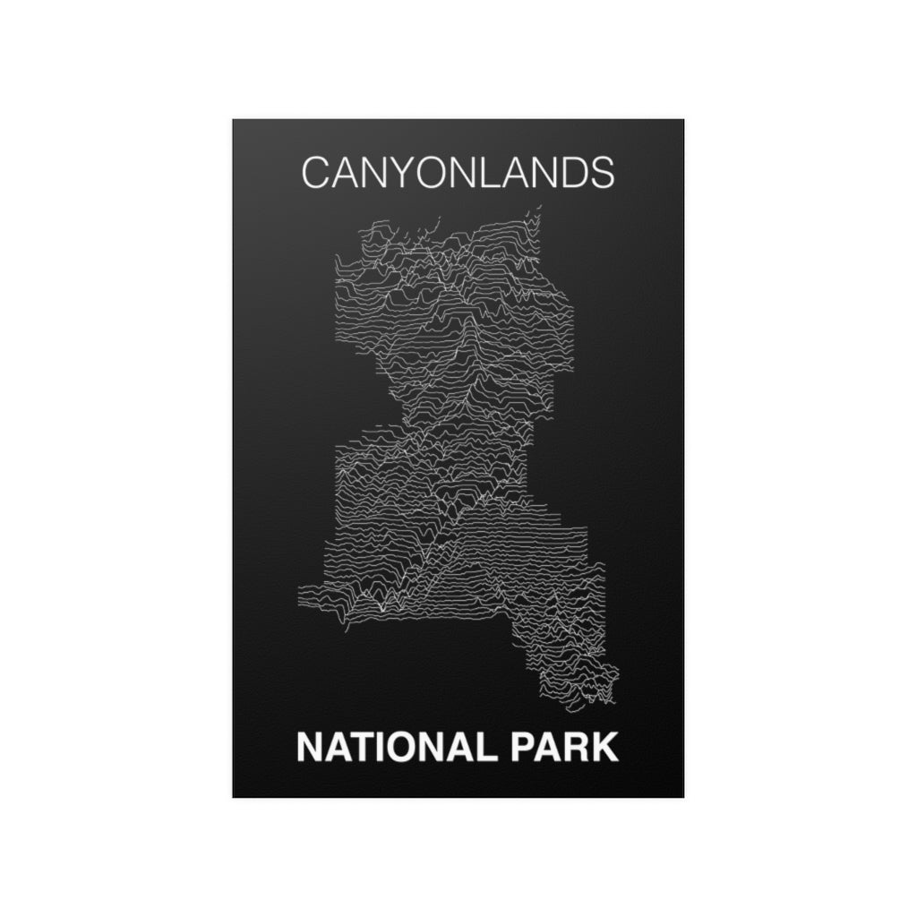 Canyonlands National Park Poster - Unknown Pleasures Lines National Parks Partnership