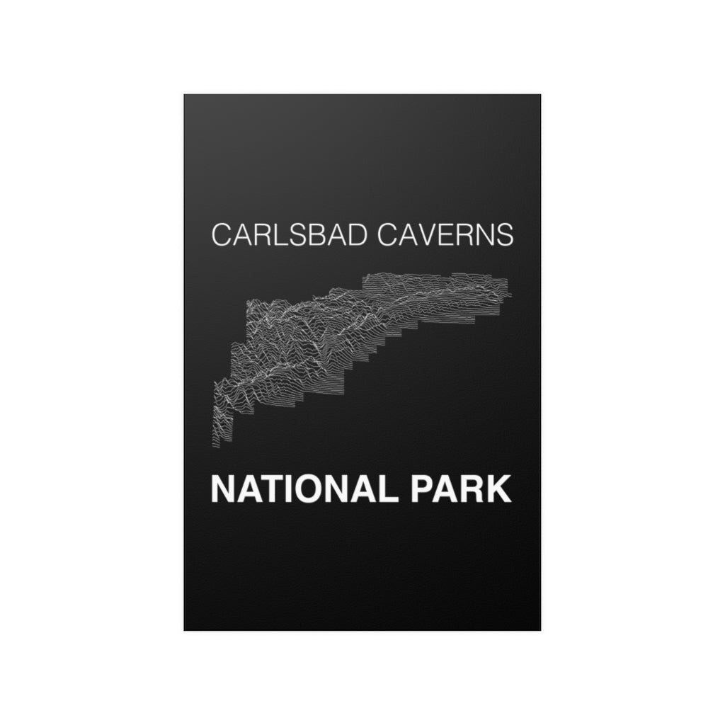 Carlsbad Caverns National Park Poster - Unknown Pleasures Lines National Parks Partnership