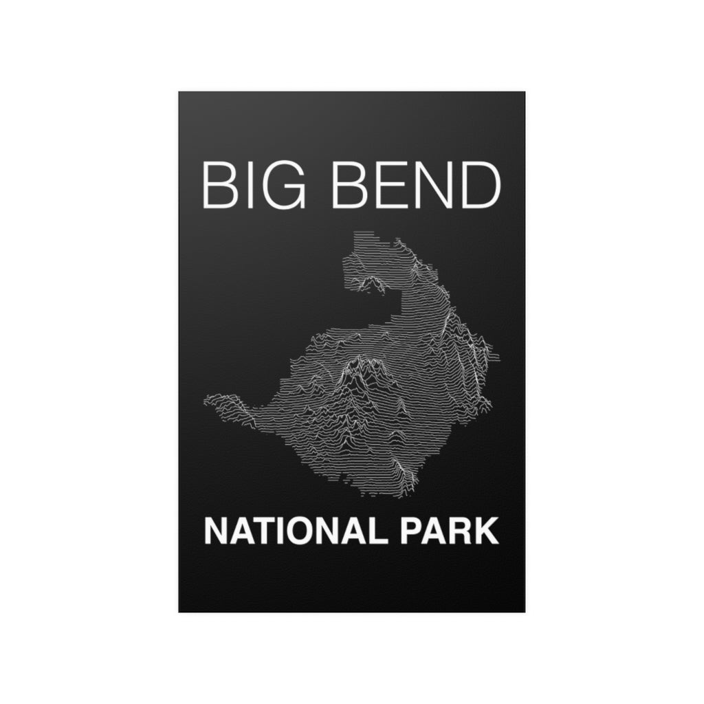Big Bend National Park Poster - Unknown Pleasures Lines National Parks Partnership