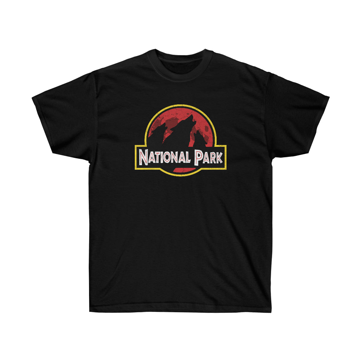 3 Wolf National Park T-Shirt - Parody Logo