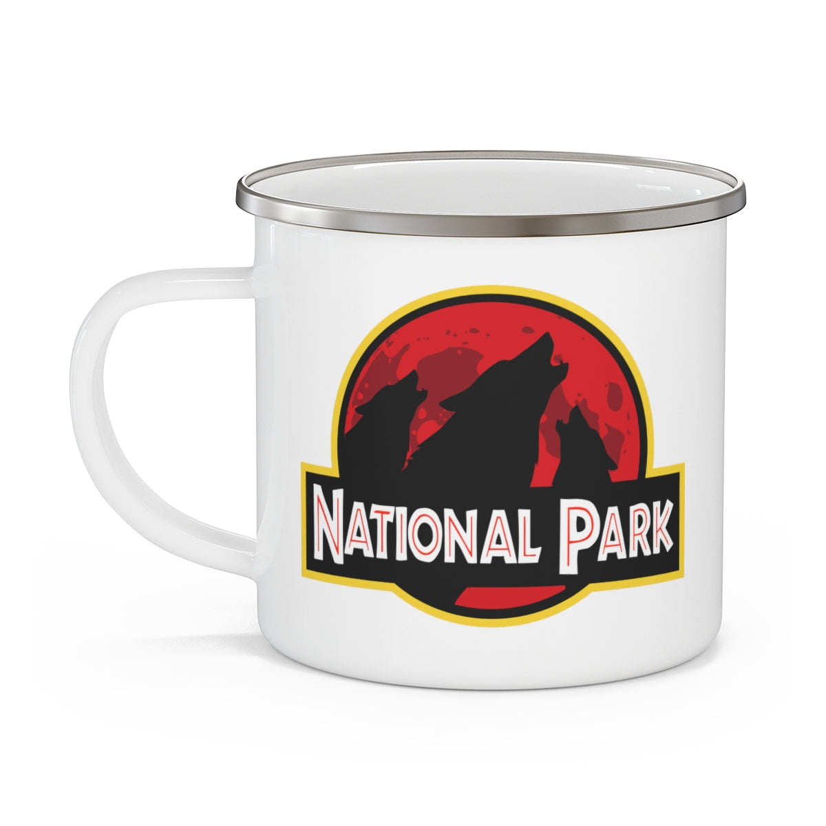 Three Wolf National Park Mug - Parody Logo 12oz