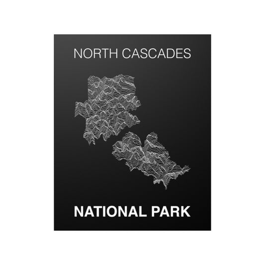 North Cascades National Park Poster - Unknown Pleasures Lines National Parks Partnership