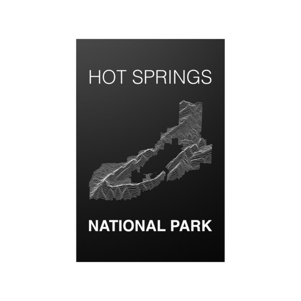 Hot Springs National Park Poster - Unknown Pleasures Lines National Parks Partnership