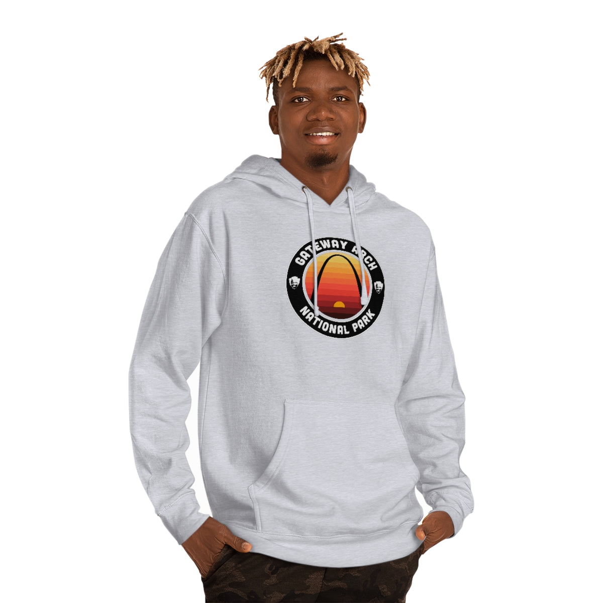 Gateway Arch National Park Hoodie - Round Emblem Design