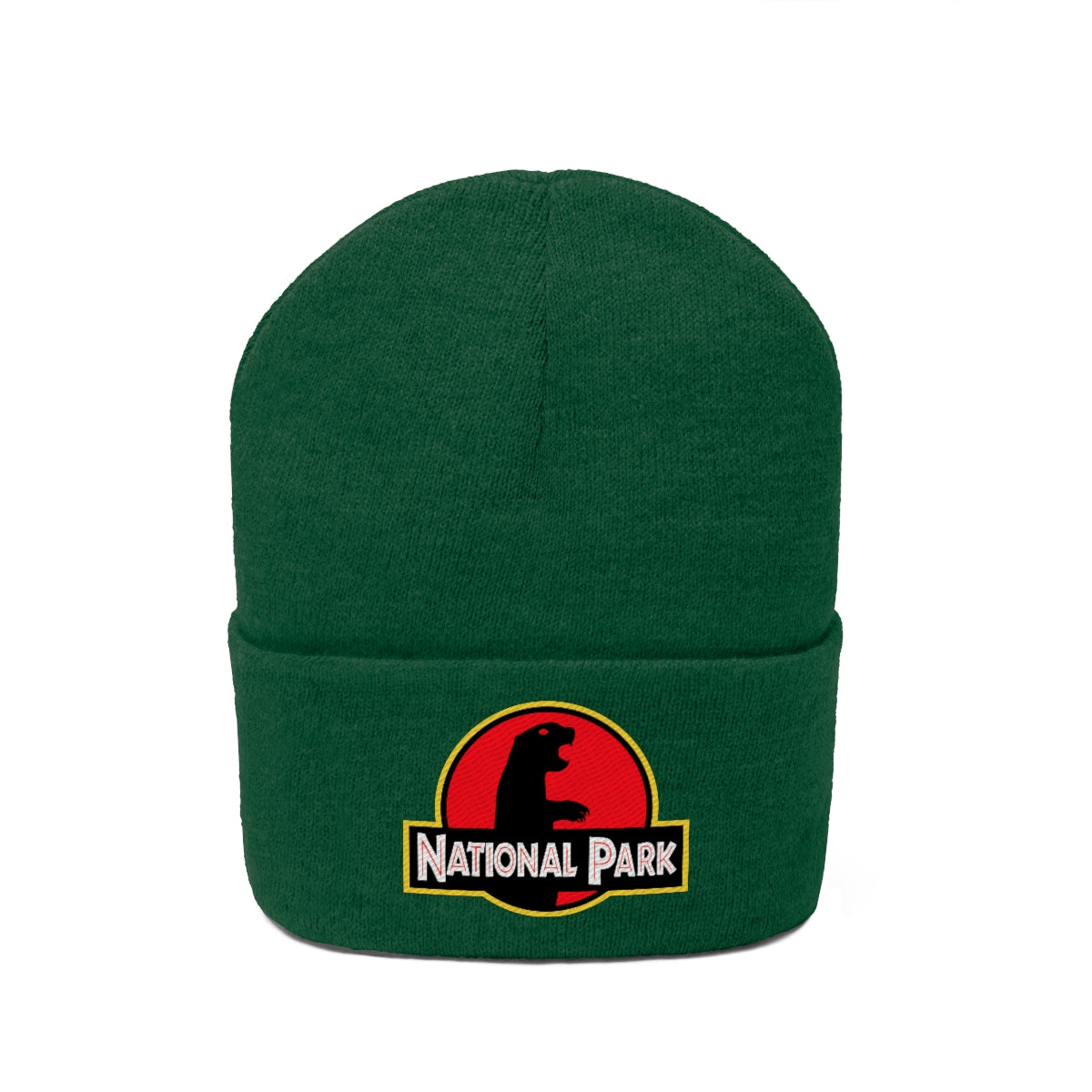 Prairie Dog National Park Hat - Knit Beanie Sewn Parody Logo