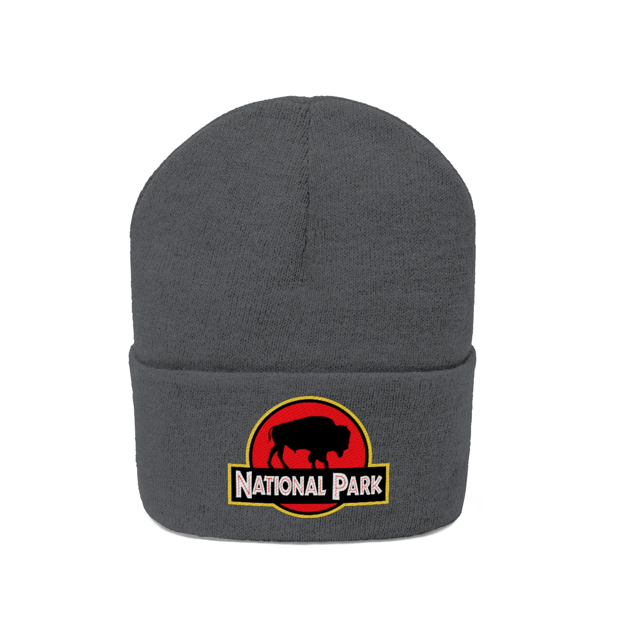Bison National Park Hat - Knit Beanie Sewn Parody Logo