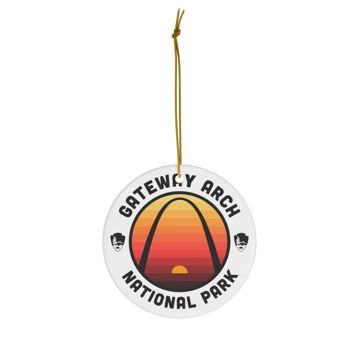 Gateway Arch National Park Ornament - Round Emblem Design
