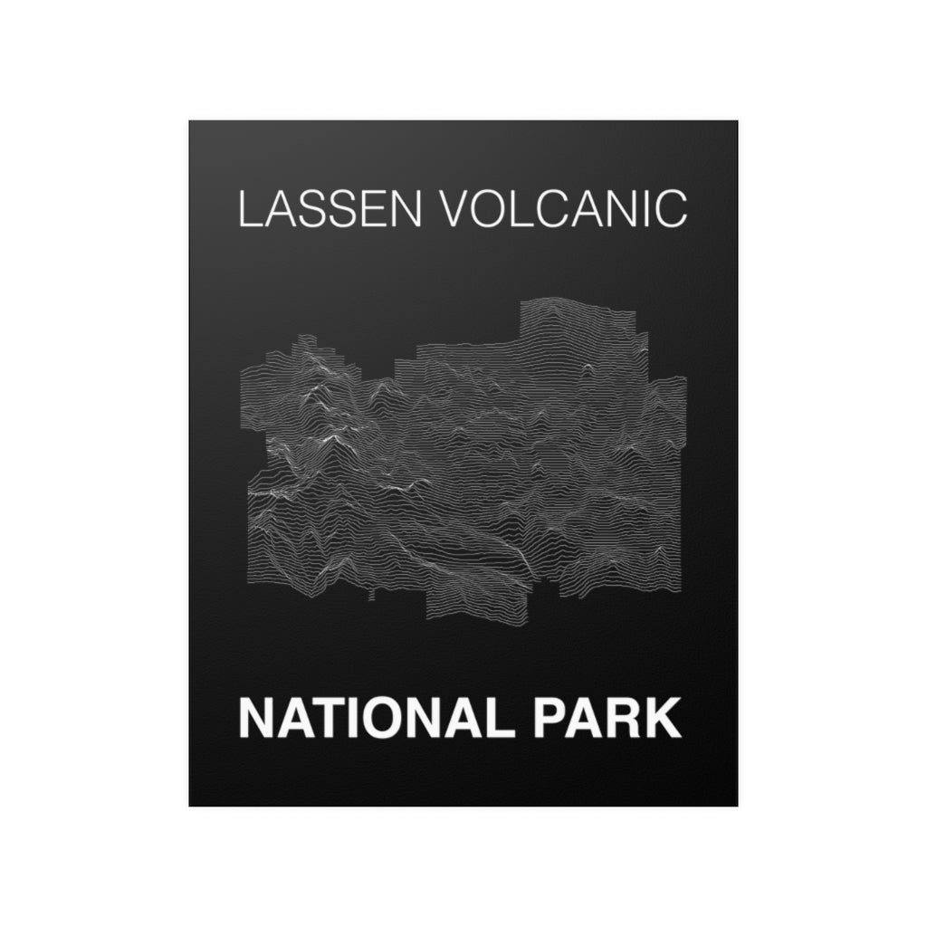 Lassen Volcanic National Park Poster - Unknown Pleasures Lines National Parks Partnership