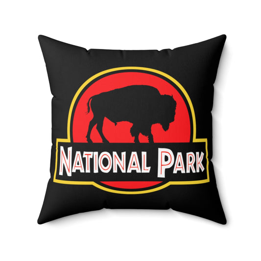 Bison National Park Pillow Cushion - Parody Logo