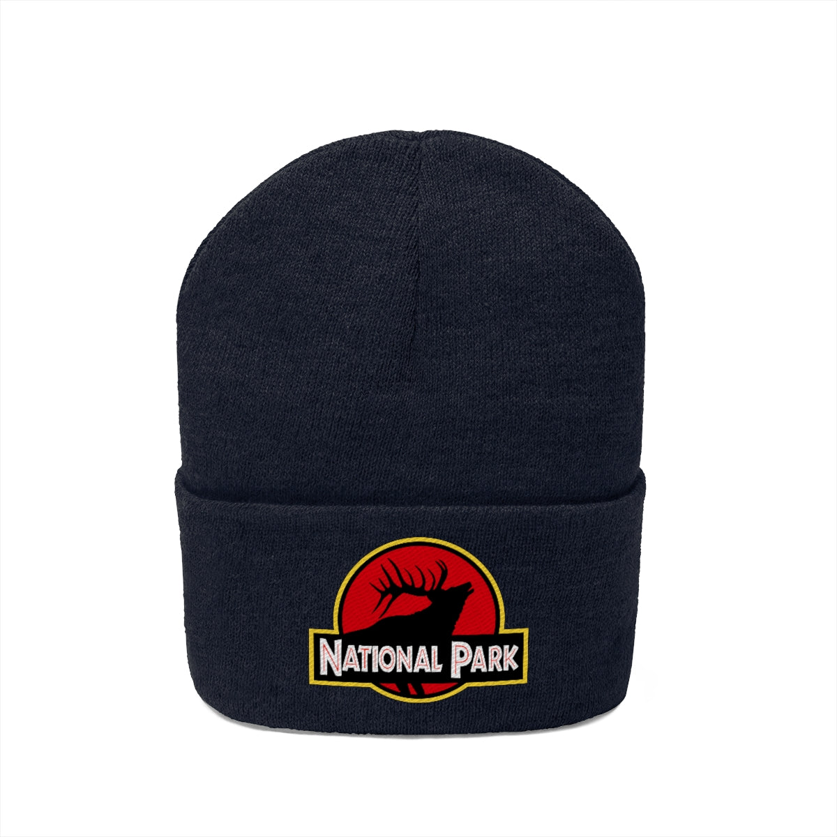 Elk National Park Hat - Knit Beanie Sewn Parody Logo