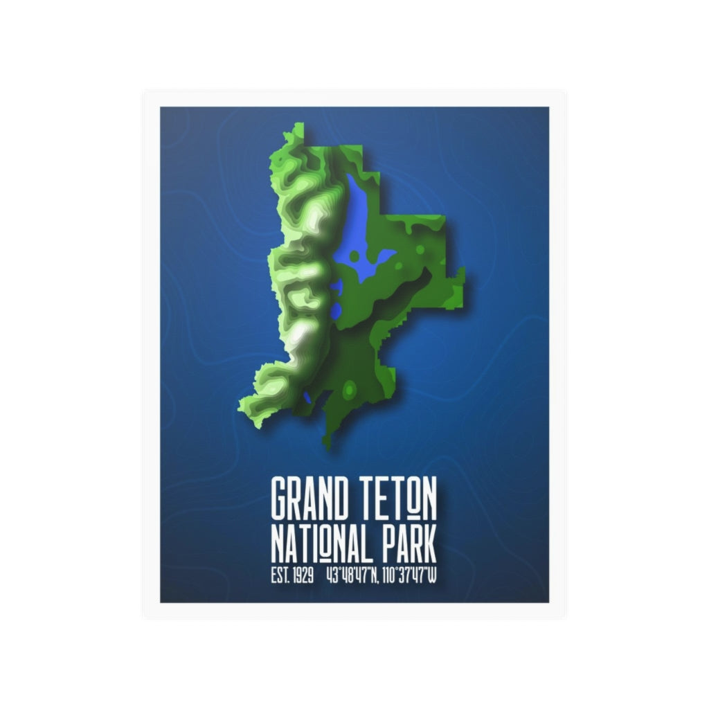 Grand Teton National Park Poster - Contours National Parks Partnership