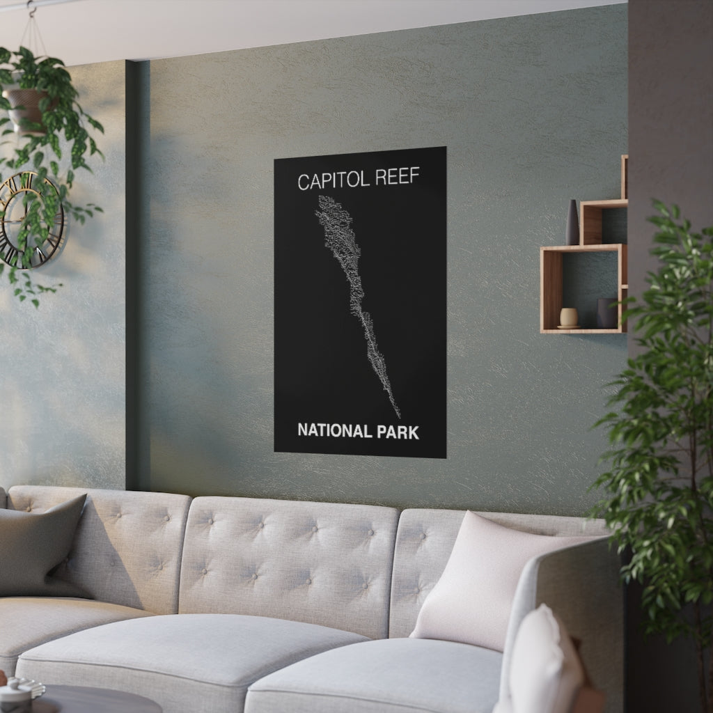 Capitol Reef National Park Poster - Unknown Pleasures Lines National Parks Partnership