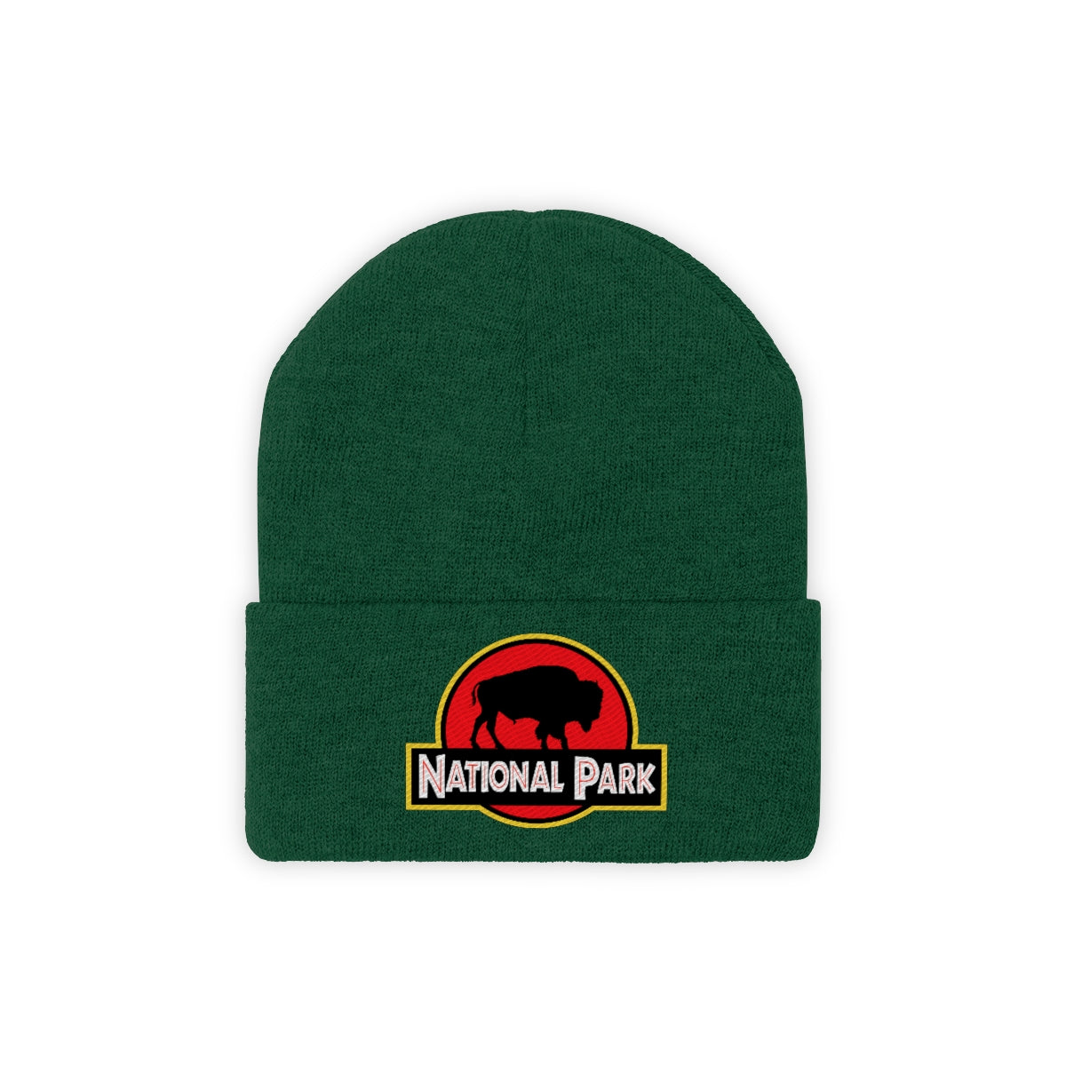 Bison National Park Hat - Knit Beanie Sewn Parody Logo