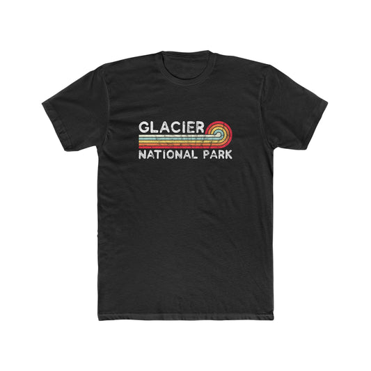 Glacier National Park T-Shirt - Vintage Stretched Sunrise