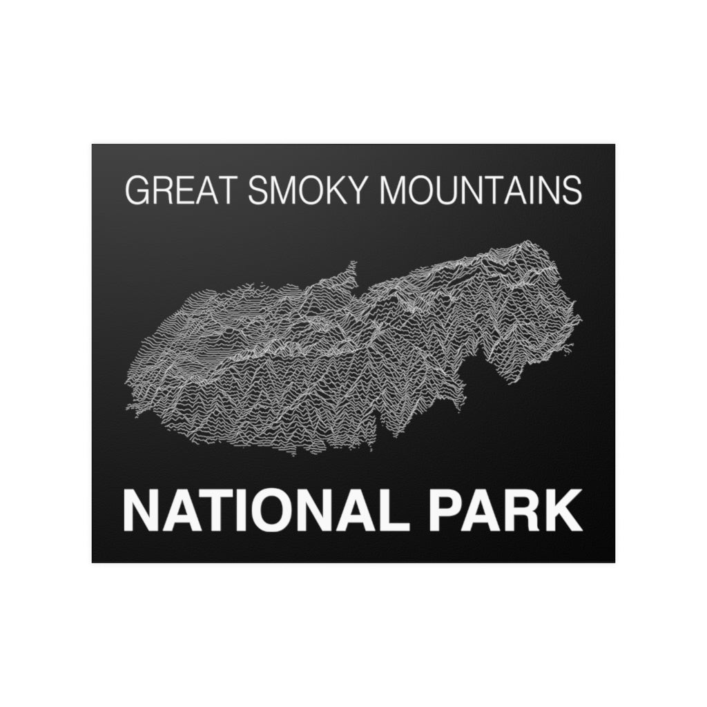 Great Smoky Mountains National Park Poster - Unknown Pleasures Lines National Parks Partnership