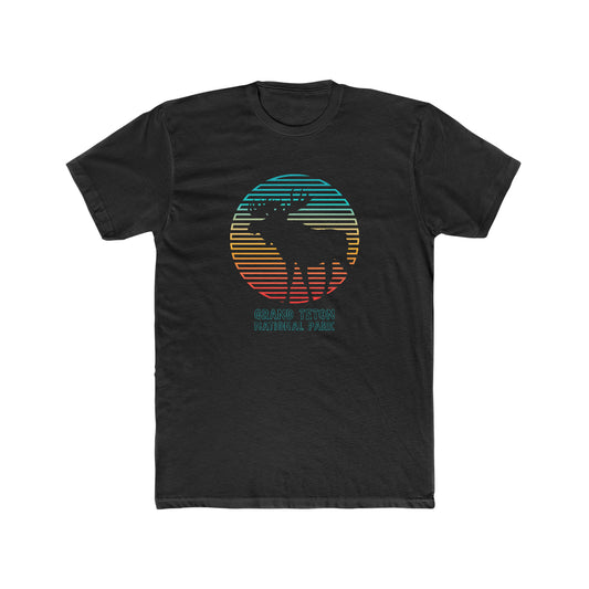 Grand Teton National Park T-Shirt - Vintage Sunrise Moose