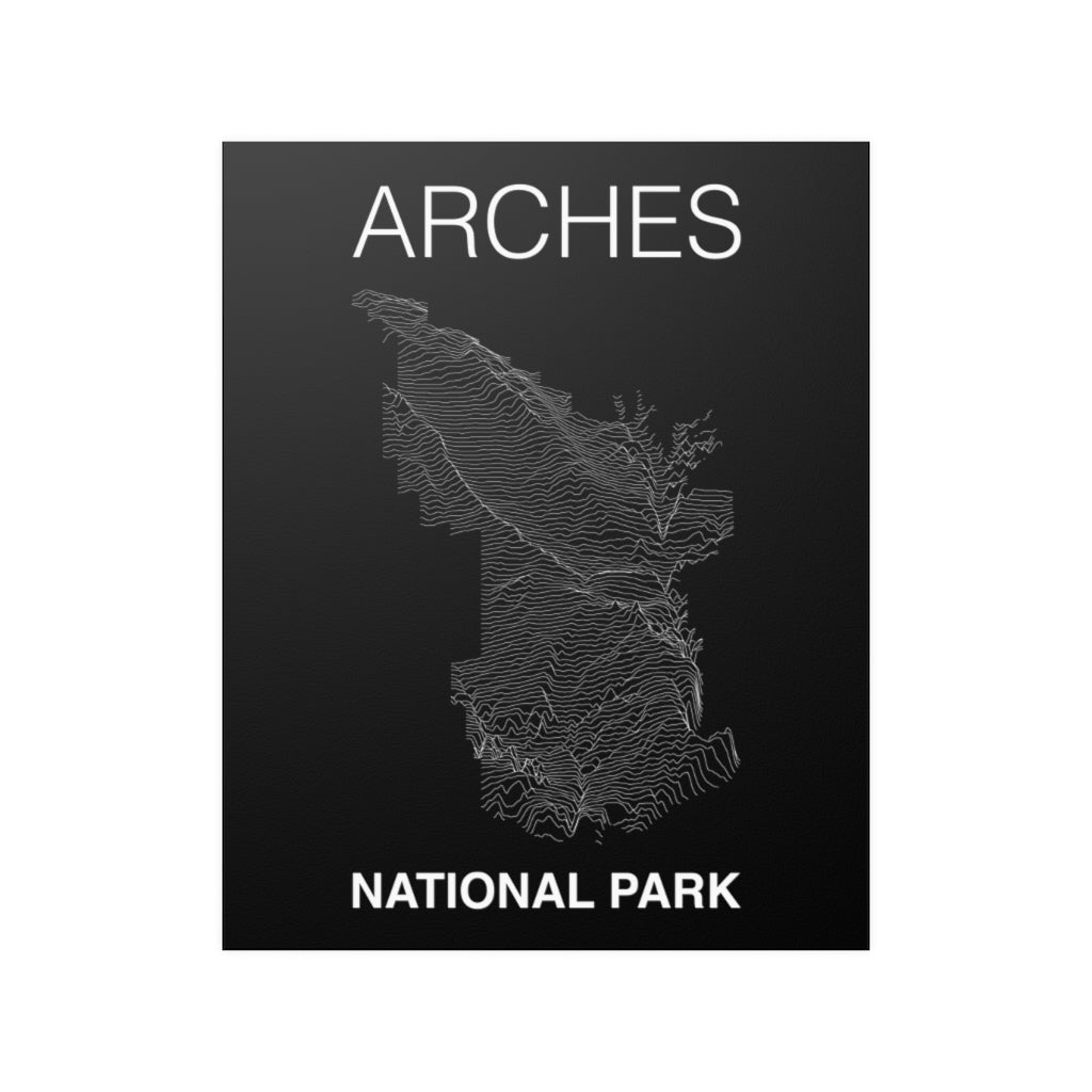 Arches National Park Poster - Unknown Pleasures Lines National Parks Partnership
