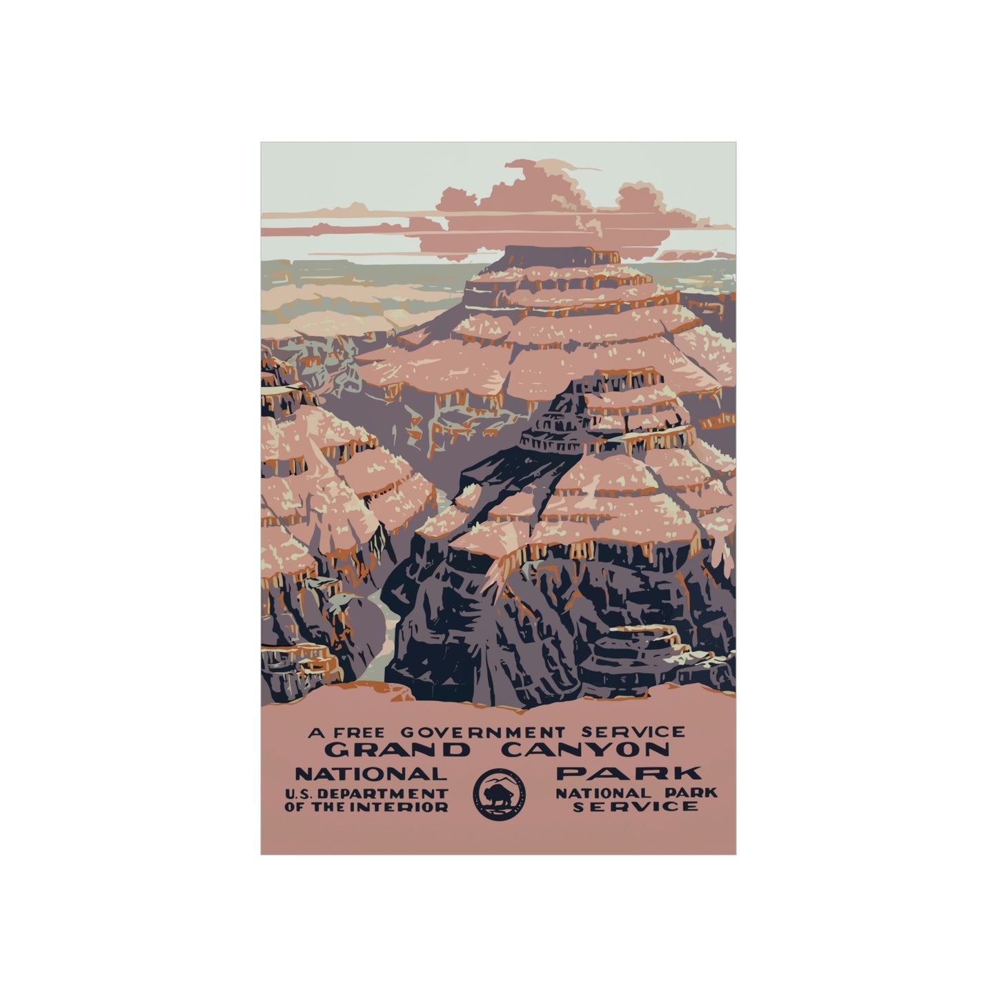 Grand Canyon National Park Poster - Vintage WPA Design