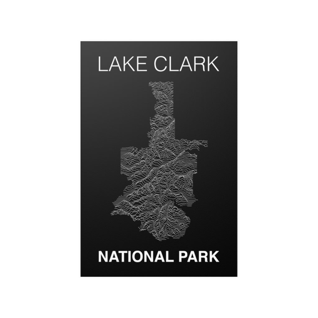 Lake Clark National Park Poster - Unknown Pleasures Lines National Parks Partnership